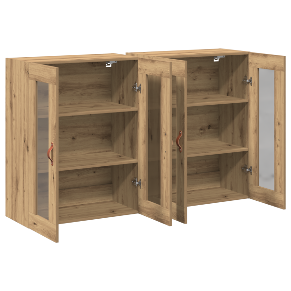 Armarios Montados en la Pared 2 pcs Roble Artisan 69.5x34x90 cm Madera Ingeniada M 5