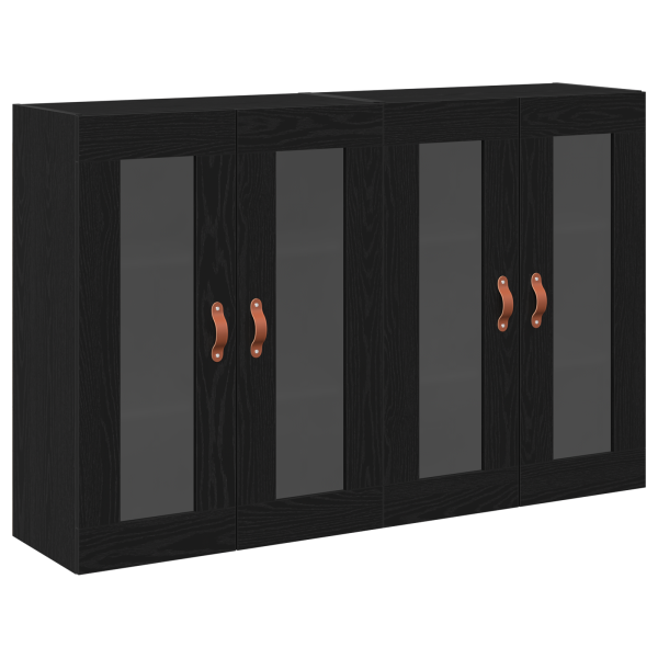 Armarios de pared 2 pcs Roble negro 69.5x34x90 cm Madera de ingeniería M 2
