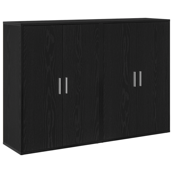 Consolas 2 pcs Negro Roble 60x31x84 cm Madera Ingenierizada M 2
