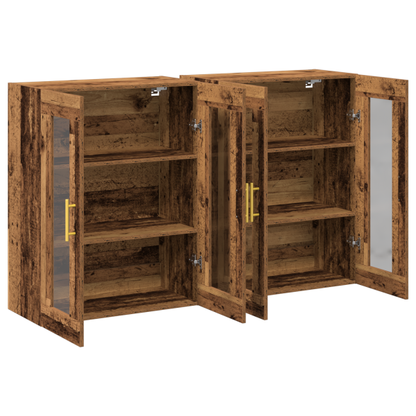 Gabinetes Montados en la Pared 2 pcs Madera Vieja 69.5x34x90 cm Madera Ingenierizada M 5