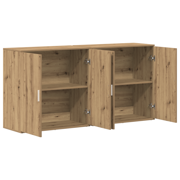 Buffets 2 pcs de Roble Artesanal 79x38x80 cm de Madera Elaborada M 5