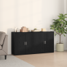 Buffets 2 pcs Carvalho Preto 79x38x80 cm Madeira de engenharia 1