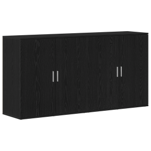 Aparadores 2 pcs Negro Roble 79x38x80 cm Madera elaborada H