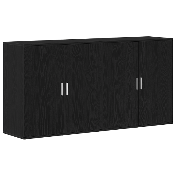 Buffets 2 pcs Carvalho Preto 79x38x80 cm Madeira de engenharia M 2