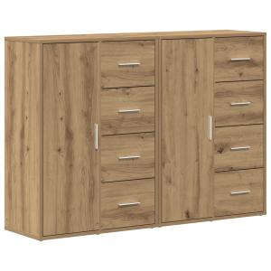 Aparadores 2 pcs Roble Artisan 60x31x84 cm Madera Elaborada H