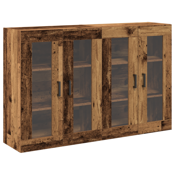 Gabinetes Montados en la Pared 2 pcs Madera Vieja 69.5x34x90 cm Madera Elaborada M 2