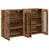 Gabinetes Montados en la Pared 2 pcs Madera Vieja 69.5x34x90 cm Madera Elaborada 5