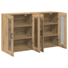 Gabinetes de pared 2 pcs Roble artesanal 69.5x34x90 cm Madera fabricada 5