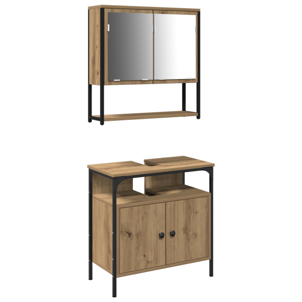 Juego de Muebles de Baño de 2 Piezas en Madera de Roble Artisan M 2