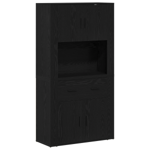 Highboard de roble negro 80x33x150 cm - Madera elaborada H