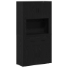 Highboard de roble negro 80x33x150 cm - Madera elaborada 2