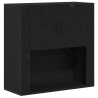 Highboard de roble negro 80x33x150 cm - Madera elaborada 5