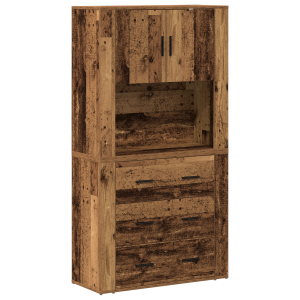 Highboard Madera Envejecida 80x33x150 cm Madera Estratificada H