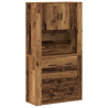 Highboard Madera Envejecida 80x33x150 cm Madera Estratificada 2