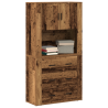 Highboard Madera Envejecida 80x33x150 cm Madera Estratificada 3