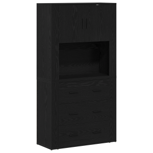 Highboard Roble Negro 80x33x150 cm Madera Elaborada H
