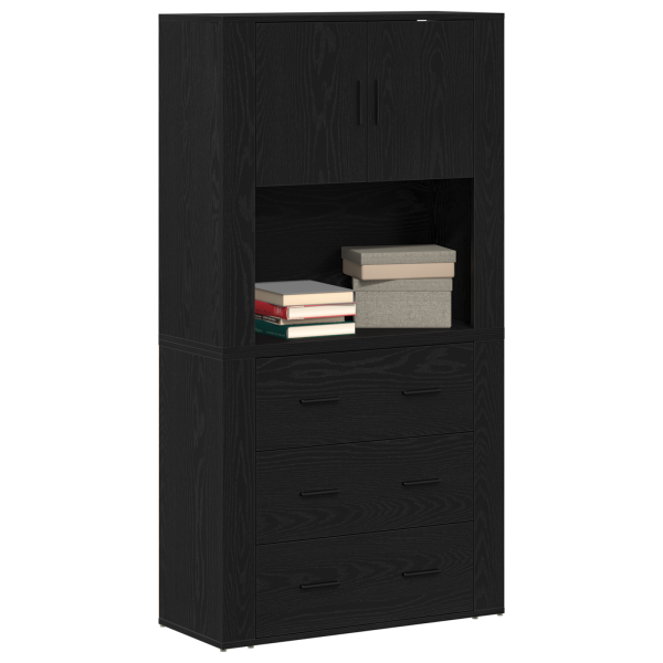 Highboard Roble Negro 80x33x150 cm Madera Elaborada M 3