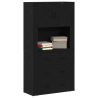 Highboard Roble Negro 80x33x150 cm Madera Elaborada 3