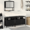 Conjunto de muebles de baño de 3 piezas en roble negro de madera elaborada 1