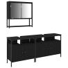 Conjunto de muebles de baño de 3 piezas en roble negro de madera elaborada 2