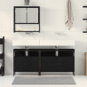 Conjunto de muebles de baño de 3 piezas en roble negro de madera elaborada 4