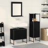 Conjunto de Armario de Baño de 3 Piezas en Madera Ingenierizada Color Negro 1