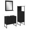 Conjunto de Armario de Baño de 3 Piezas en Madera Ingenierizada Color Negro 2