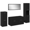 Conjunto de Muebles de Baño de 4 Piezas Roble Negro Madera Reciclada 2