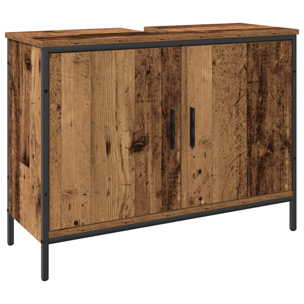 Conjunto de Muebles de Baño de 3 Piezas de en Madera Vieja de Madera Ingenierizada M 5