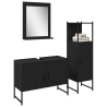 Conjunto de Muebles de Baño de 3 Piezas en Madera de Roble Negro 3