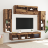 Unidad de Pared para TV 8 Piezas con LED Madera Vieja Madera Elaborada 1