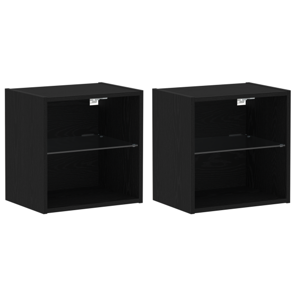Prateleira Flutuante  2 pcs Carvalho Preto 40x28.5x40 cm Madeira de Engenharia M 5