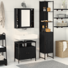Conjunto de Muebles de Baño de 3 Piezas de - Madera Técnica de Roble Negro 1