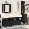 Set de Muebles de Baño de 4 Piezas en Madera de Roble Negro 1