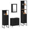 Conjunto de Muebles de Baño de 4 Piezas Roble Negro Madera Resistente 3