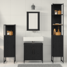Conjunto de Muebles de Baño de 4 Piezas Roble Negro Madera Resistente 4