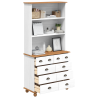 Hutch  “ASKIM” Blanco 91x40x183 cm Madera Sólida de Pino 3