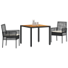 Conjunto de Muebles de Comedor  Set de 3 Negro Madera Duradero 3