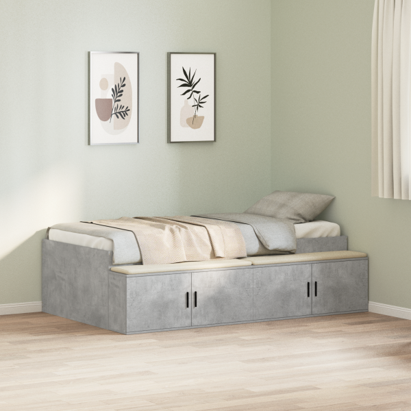 Estrutura de Cama Cinza Concreto 90x200 cm M 4