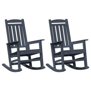 Cadeiras de Balanço  2 pcs Azul-marinho 70x92x107.5 cm HDPE H