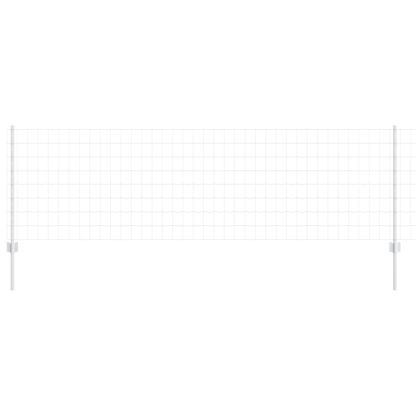 Cerca Euro con 5 postes en U Plata 0.8x10 m Acero M 2
