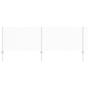 Cerca de Eslabones de Cadena con 10 Postes en U Plata 0.8x10 m Acero H