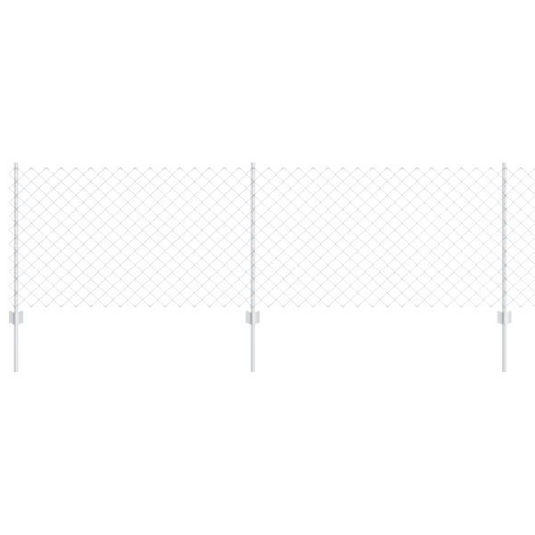 Cerca de Cadeia com 10 Postes em U Prata 0.8x10 m Aço M 2