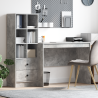 Escritorio con Almacenamiento Gris Concreto de Madera Ingenierizada 1