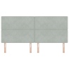 Cabeceira Cinza Claro em Veludo com Botão de Cristal - 200 cm 4