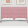 Cabecero de cama botones capitoné terciopelo rosa 160 cm 3