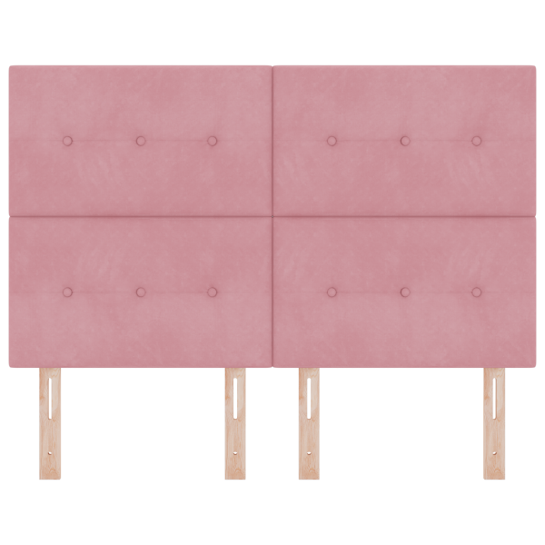 Cabecero de cama botones capitoné terciopelo rosa 160 cm M 4