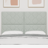 Cabeceira de veludo cinza claro com design de bloco de diamante - 140 cm 3