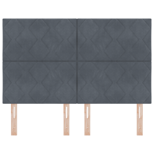 Cabecero con diseño de diamantes - terciopelo gris oscuro de 140 cm M 4