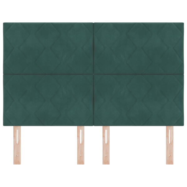 Cabeceira - Design de blocos de diamante em verde escuro. 140 cm em veludo M 4